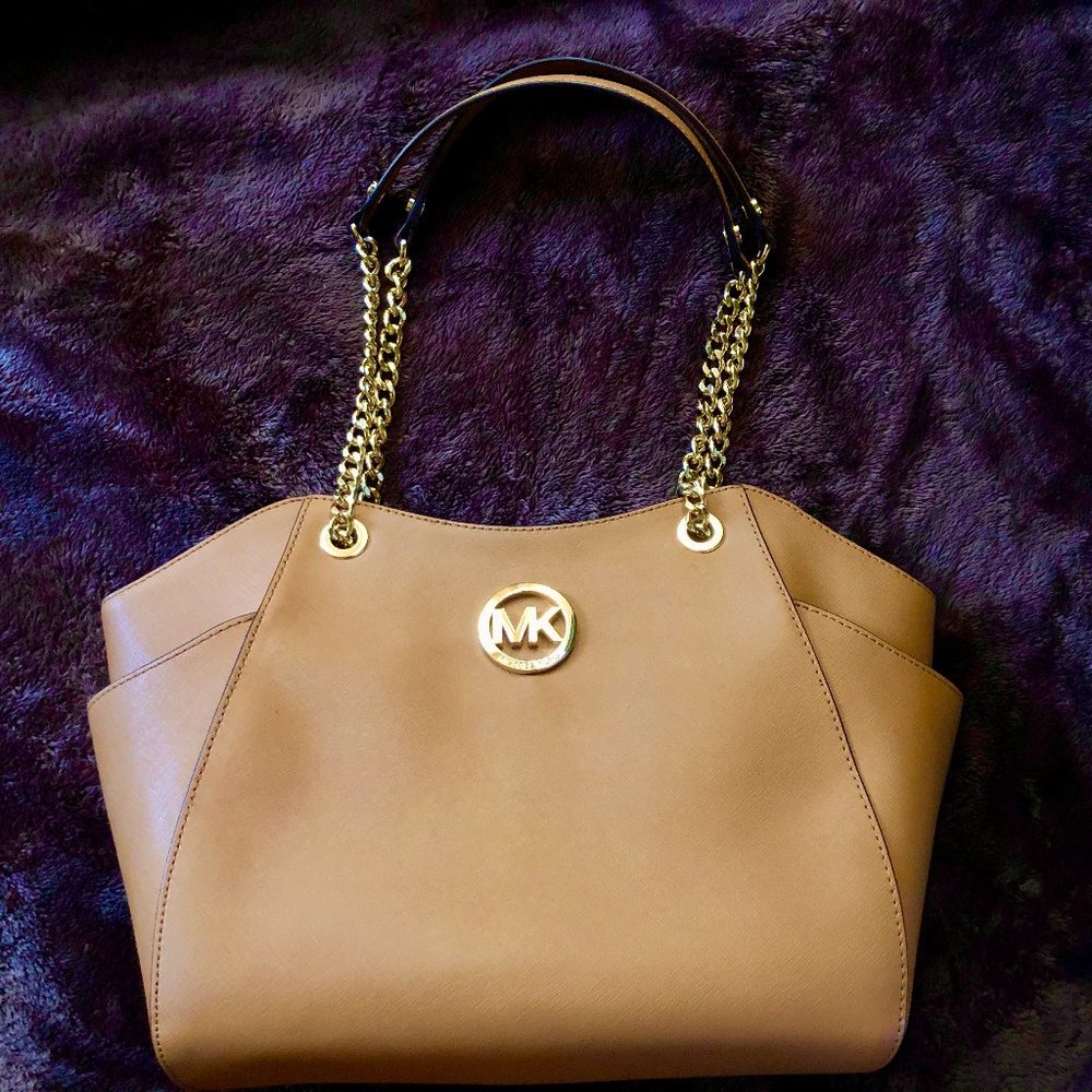 Michael Kors Brown Leather Travel Shoulder Bag